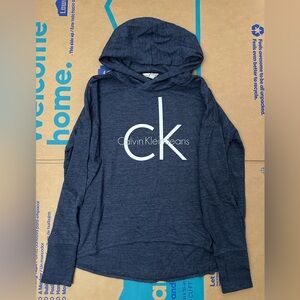 Calvin Klein Blue Thin Hoodie Sweater. Size Medium Women